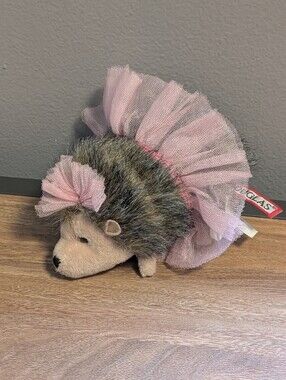Douglas Cuddle Toys Hedgehog Plush Pink Tutu Bow Stuffed Animal Toy #629 Fluffy